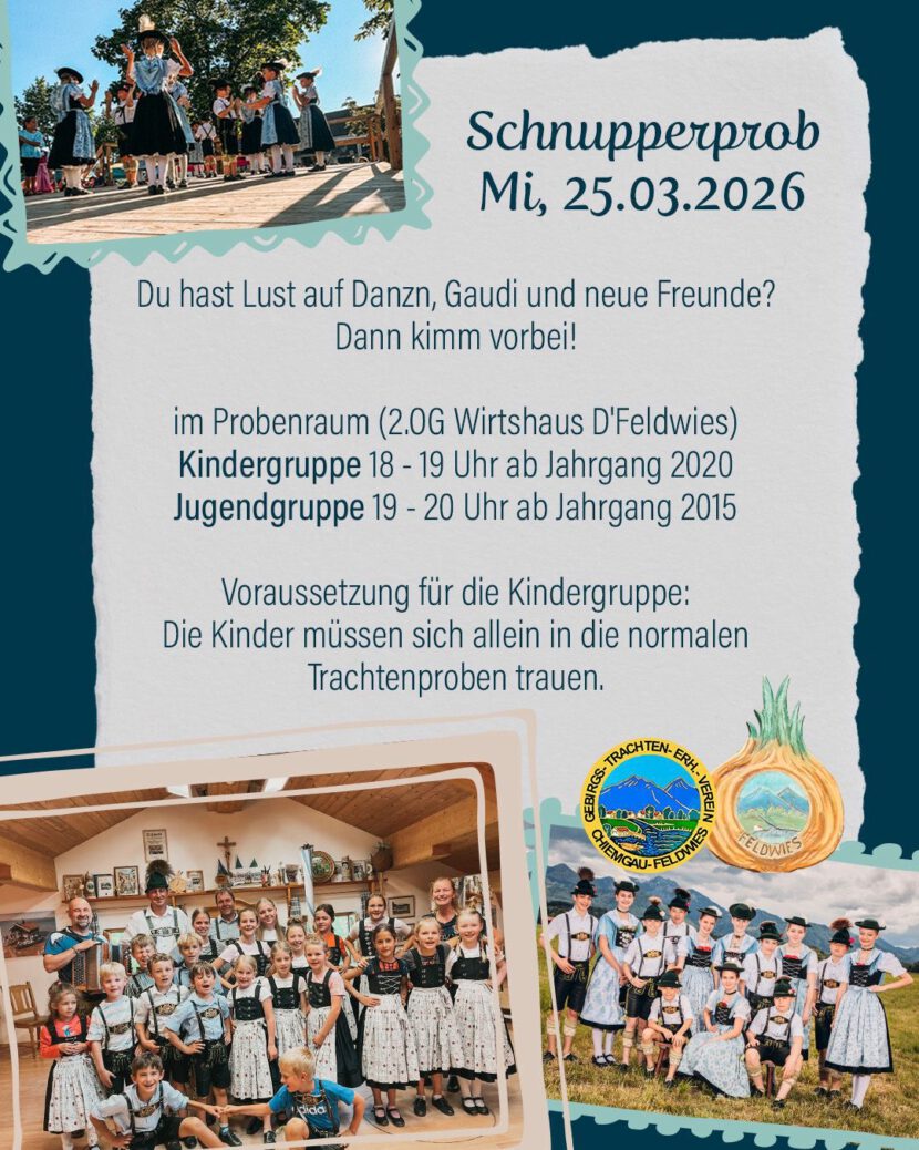 Schnupperprob am Mittwoch, 25.03.2026